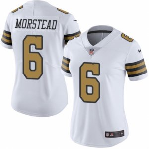 Women\'s Nike New Orleans Saints #6 Thomas Morstead Limited White Rush NFL Jersey