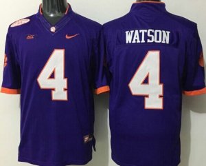 NCAA Clemson Tigers #4 Deshaun Watson purple jerseys