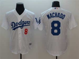 Dodgers #8 Manny Machado White Cool Base Jersey