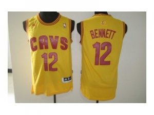 nba cleveland cavaliers #12 bennett yellow[revolution 30 swingman]