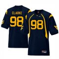 West Virginia Mountaineers #98 Will Clarke Navy College Football Jersey