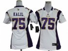 Nike women nfl Minnesota Vikings #75 Kalil white jerseys