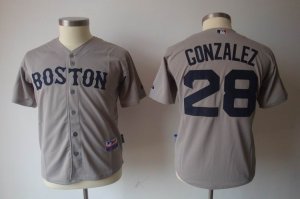 MLB youth Jerseys boston red sox #28 gonzalez grey