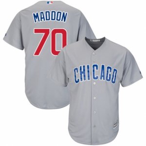 Men\'s Majestic Chicago Cubs #70 Joe Maddon Replica Grey Road Cool Base MLB Jersey