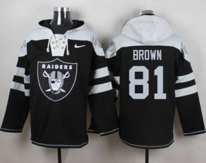 Nike Oakland Raiders #81 Tim Brown Black Player Pullover Hoodie