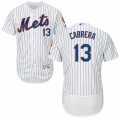 Mens Majestic New York Mets #13 Asdrubal Cabrera White Flexbase Authentic Collection MLB Jersey