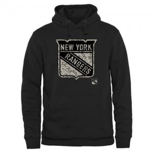 Men\'s New York Rangers Black Rink Warrior Pullover Hoodie