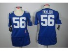 Nike Womens New York Giants #56 Lawrence Taylor Blue Jerseys(Elite breast Cancer Awareness)