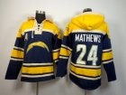 Nike jerseys San Diego Charger #24 Mathews yellow-blue[pullover hooded sweatshirt]