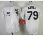 mlb jerseys chicago white sox #79 abreu white[black stripe]