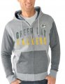 Green Bay Packers G III Sports by Carl Banks Safety Tri Blend Full Zip Hoodie Heathered Gray