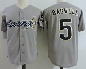 Mens Houston Astros #5 Jeff Bagwell Gray Cooperstown Collection Jersey