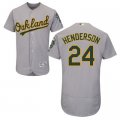 2016 Men Oakland Athletics #24 Rickey Henderson Majestic Gray Flexbase Authentic Collection player Jersey
