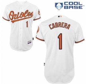 Men\'s Majestic Baltimore Orioles #1 Everth Cabrera Replica White Home Cool Base MLB Jersey