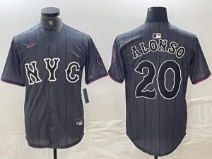 Mets #20 Pete Alonso Gray Nike 2024 City Connect Cool Base Jersey