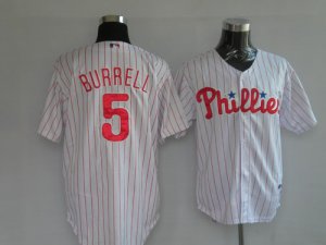 mlb philadelphia phillies #5 burre white(red strip)