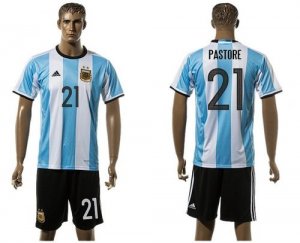 Argentina #21 Pastore Home Soccer Country Jersey