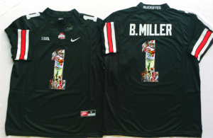 Ohio State Buckeyes 1 B.Miller Black New Portrait Number College Jersey