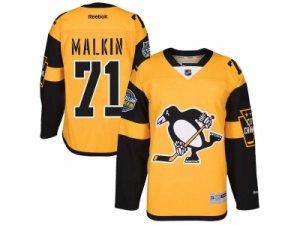 Men\'s Pittsburgh Penguins #71 Evgeni Malkin Gold 2017 Stadium Series Stitched NHL Jersey