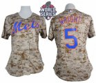 Women New York Mets #5 David Wright Camo W 2015 World Series Patch Fashion Stitched MLB Jersey