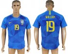 Brazil 19 WILLIAN Away 2018 FIFA World Cup Thailand Soccer Jersey