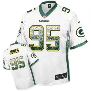 Nike Green Bay Packers #95 Datone Jones White Jersey(Elite Drift Fashion)