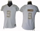 Women New Orleans Saints #9 Brees Zebra Field Flirt Fashion Jers