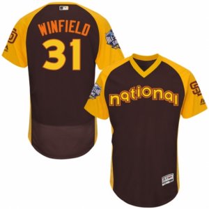 Men\'s Majestic San Diego Padres #31 Dave Winfield Brown 2016 All-Star National League BP Authentic Collection Flex Base MLB Jersey