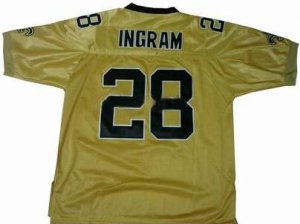 nfl new orleans saints #28 Mark Ingram gold