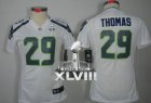 Nike Seattle Seahawks #29 Earl Thomas White Super Bowl XLVIII Women NFL Jersey