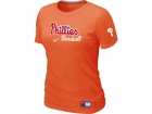 women Philadelphia Phillies Nike Orange Short Sleeve Practice T-Shirt