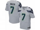 Mens Nike Seattle Seahawks #7 Blair Walsh Elite Grey Alternate NFL Jersey
