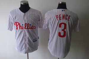 mlb philadelphia phillies #3 pence white[red strip]