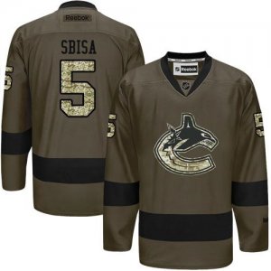 Vancouver Canucks #5 Luca Sbisa Green Salute to Service Stitched NHL Jersey