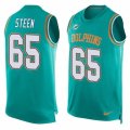 Mens Nike Miami Dolphins #65 Anthony Steen Limited Aqua Green Player Name & Number Tank Top NFL Jersey