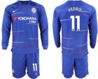 2018-19 Chelsea 11 PEDRO Home Long Sleeve Soccer Jersey