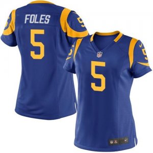 Women Nike St. Louis Rams #5 Nick Foles Royal Blue Alternate Stitched Jersey