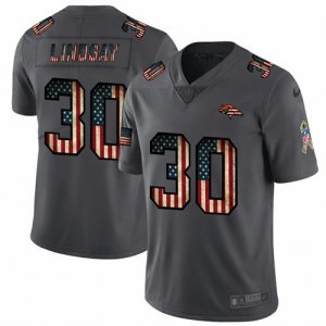 Nike Broncos #30 Phillip Lindsay 2019 Salute To Service USA Flag Fashion Limited Jersey