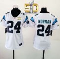 Women Nike Panthers #24 Josh Norman White Super Bowl 50 Stitched Jersey