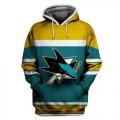 Sharks Green All Stitched Hooded Sweatshirt