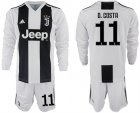 2018-19 Juventus 11 D. COSTA Home Long Sleeve Soccer Jersey