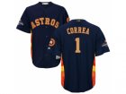 Youth Houston Astros #1 Carlos Correa Navy 2018 Gold Program Cool Base Stitched Baseball Jersey