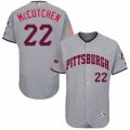 Mens Majestic Pittsburgh Pirates #22 Andrew McCutchen Grey Fashion Stars & Stripes Flex Base MLB Jersey