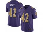 Mens Nike Baltimore Ravens #42 Marqueston Huff Purple Rush NFL Jersey