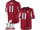 Mens Nike Atlanta Falcons #11 Julio Jones Limited Red Team Color Super Bowl LI 51 NFL Jersey