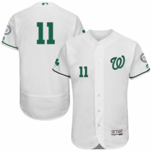 Mens Majestic Washington Nationals #11 Ryan Zimmerman White Celtic Flexbase Authentic Collection MLB Jersey