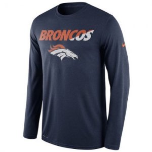 NFL Men\'s Denver Broncos Nike Navy Legend Staff Practice Long Sleeve Performance T-Shirt