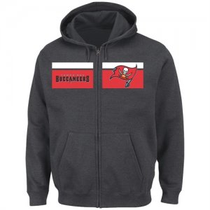 Tampa Bay Buccaneers Majestic Touchback Full Zip Hoodie Charcoal