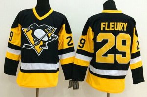 nhl jerseys pittsburgh penguins #29 fleury black-yellow