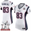 Womens Nike New England Patriots #83 Lavelle Hawkins Elite White Super Bowl LI 51 NFL Jersey